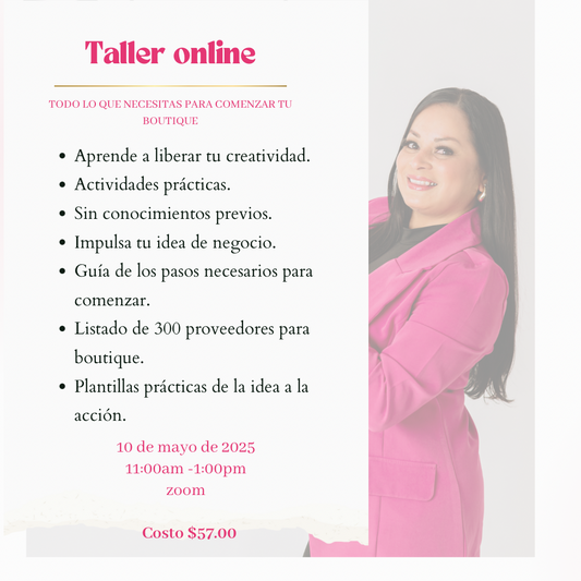 Taller online Comienza tu boutique desde cero